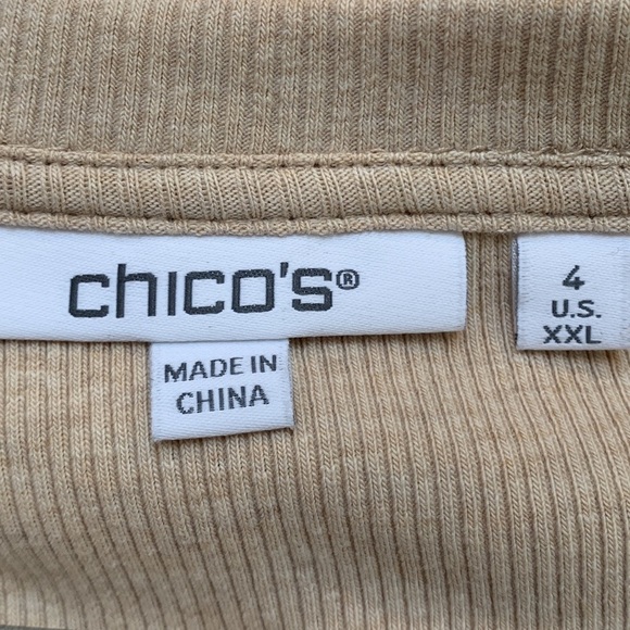Chico’s Rib Knit V-Neck Top NEW! - Picture 6 of 7